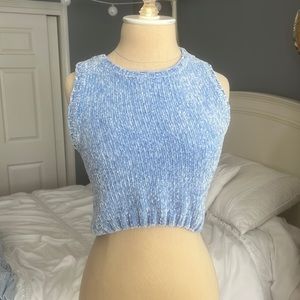 White Fox cropped sweater tank